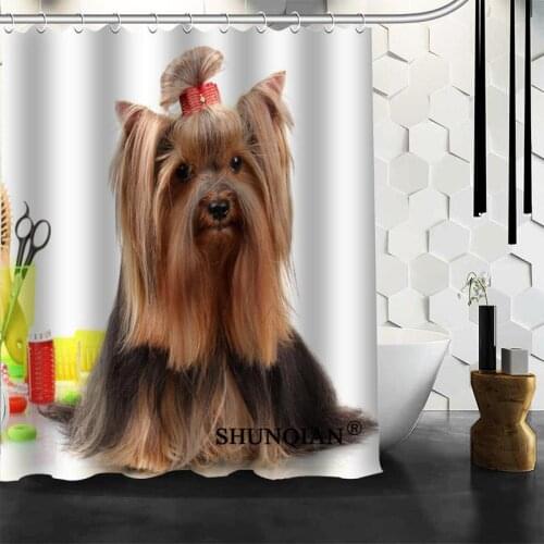 Yorkshire Terrier Shower Curtain Funny Curtain For Bathroom Waterproof Polyester Fabric Eco-Friendly 2020 Bath Curtain Gift