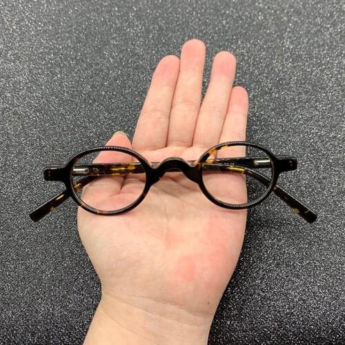Zerosun Small Eyeglasses Frames Male Women Vintage Oval Vintage Retro Eyewear Black Tortoise Spectacles for Fake Optical Lens