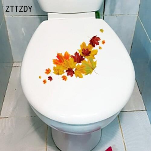 ZTTZDY 25.9×14.2CM Maple Leaf Modern Decor Home Wall Stickers Fashion Toilet WC Accessories T6-0299