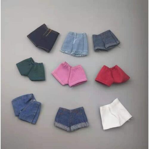 1:6 Dolls Trousers For Barbie Clothes Jeans Denim Shorts Outfits For Blythe Doll Clothes 1/6 BJD Dollhouse Accessories Kids Toys