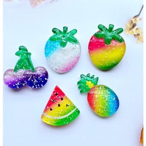 20Pcs New Mini Fruit Collection Flat Back Resin Art Supply Decoration Charm Craft Hair Bow Accessories H83