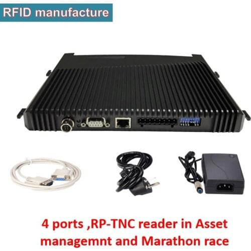 4ports UHF RFID reader rfid RP-TNC passive epcgen2 RFID 865~868Mh for rfid tag programmer for marathon race asset store tracking