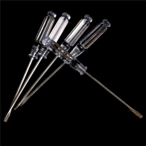 5Pcs/lot Nonslip Handle Flat Head Slotted Screwdriver Mini Small Magnetic Precision Clear Screwdriver Home Repair Tool