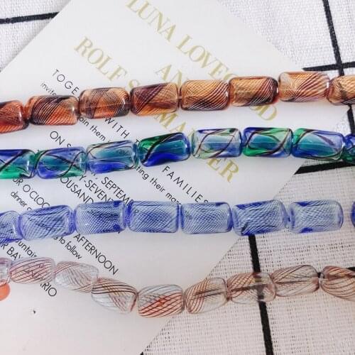 DIY jewelry accessories various patterns long strip blown glass beads jewelry accessories materials