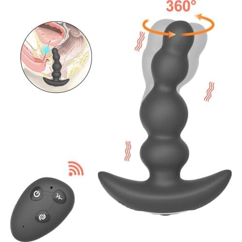 360 Degree Rotating Anal Vibrator Male Prostate Massager Anal Beads Sex Toys For Men Anus G-Spot Stimulation Vibrating Butt Plug
