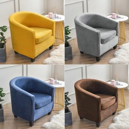 Velvet Arc Seat Sofa Cover Elastic Club Chair Cover Slipcover Living Room Single Seater Tub Couch Cover With Seat Cushion Covers