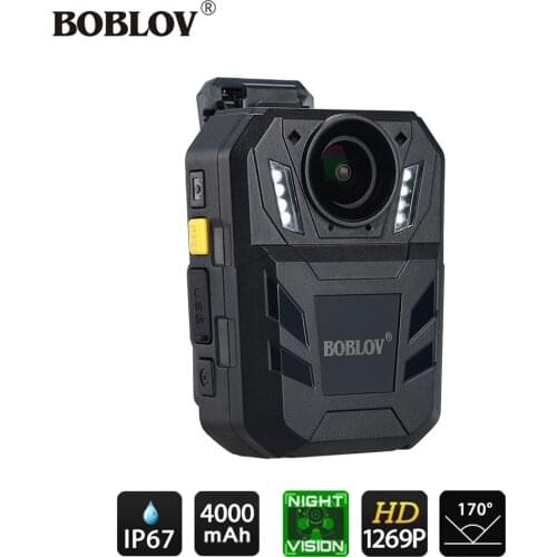 BOBLOV WA7-D Mini Camera HD 1296P Wearable Camera IR Video Recorder Security Cam Remote Control IR DVR cam IP67 policia kamera