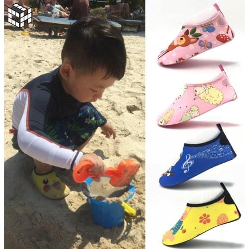 Barefoot Kids Children Beach Shoes Water Socks Boys and Girls Home Shoes Outdoor Swimming Shoes Cute Cartoon Kids Slippers