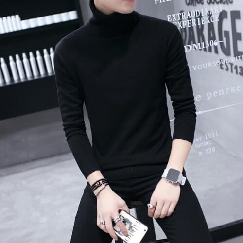 MRMT 2021 Brand Autumn and Winter New Mens Pullover Sweaters for Male High-collar Casual Solid-colored Wool Base Sweater