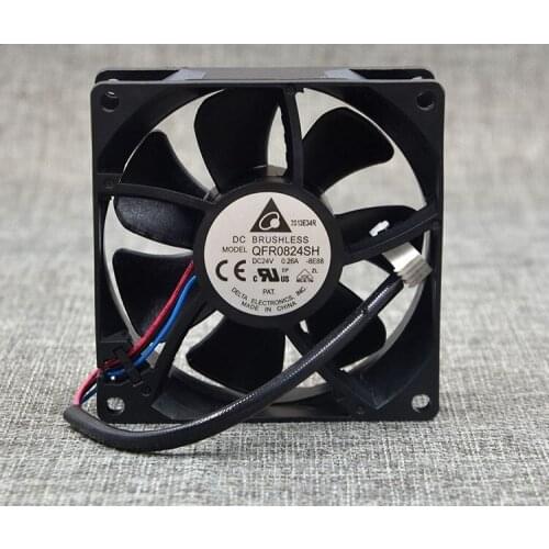 Delta QFR0824SH 8025 8cm DC 24V 0.26A 3-line Ball Bearing Cooling Fan 54.6CFM 4300RPM