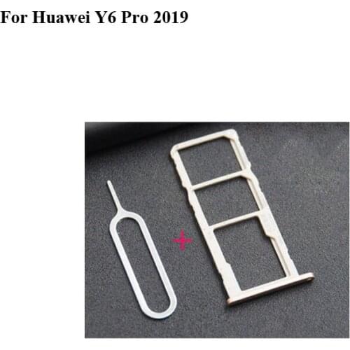 For Huawei Y6 Pro 2019 Nano Sim+Micro SD Card Tray Holder Slot Socket Parts For Huawei Y6Pro 2019 With Take Sim Card Eject Tool