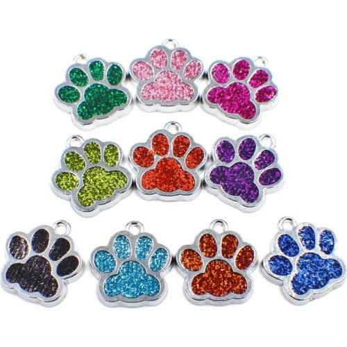 DoreenBeads Zinc Alloy Glitter Glass Paw Claw Charms Pet Memorial Pendants For DIY Earring Necklace Making16mm x 16mm, 10 PCs