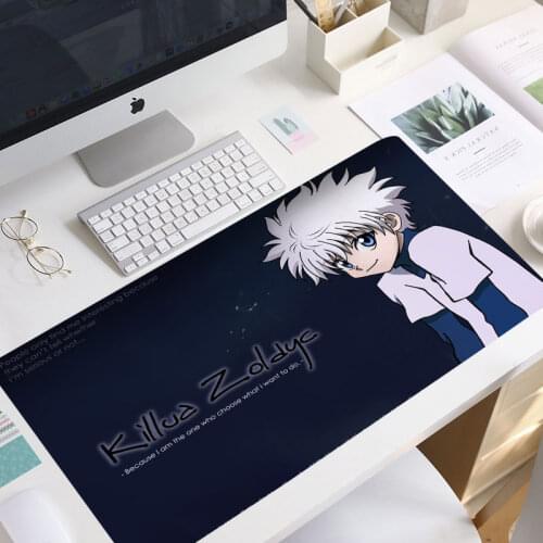 Gaming Mouse Pad Hunter X Hunter Killua Figure MAT Customized Large Office Computer Desk Mat Lock Edge 900x400mm manga mouse pad