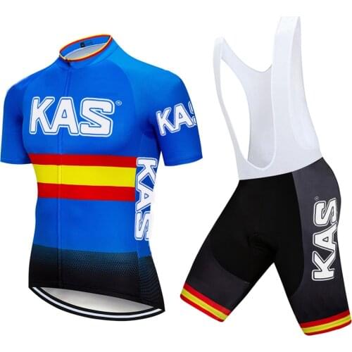 Spain 2021 Team KAS Cycling Jerseys Bike Wear Clothes 20D Bib Sets Clothing Ropa Ciclismo Uniformes Maillot Sport Wear Bicycle
