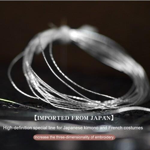 High-end customization silver Embroidery Threads 200cm Thread Line Woven Embroidery Line Kimono Import from Japan