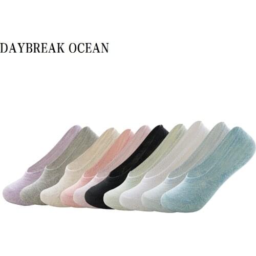10 Pairs/Lot Multicolour Cute Women Socks Cotton Ankle Slippers Silicone Invisible No Show 2018 Summer Casual Girls Short Socks