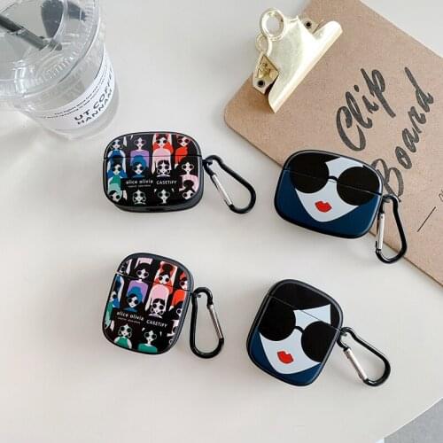 Suitable for AirPods 1st and 2nd generation, pro earphone protective cover, matte TPU earphone cover-Sunglasses girl