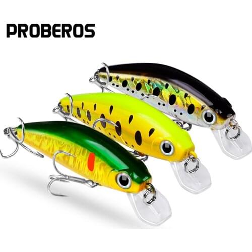PROBEROS Minnow Lures 4.5cm-8cm Artificial Fishing Lures 12 Colors Available Fishing Bait 3g-11g with 6# Hooks
