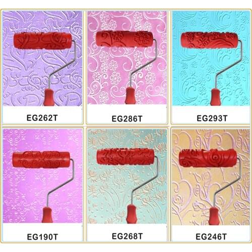 Free shipping 7inch red rubber roller wall decoration painting roller, Paint Roller for Wall Decoration Paint tools homeDIY ROOL