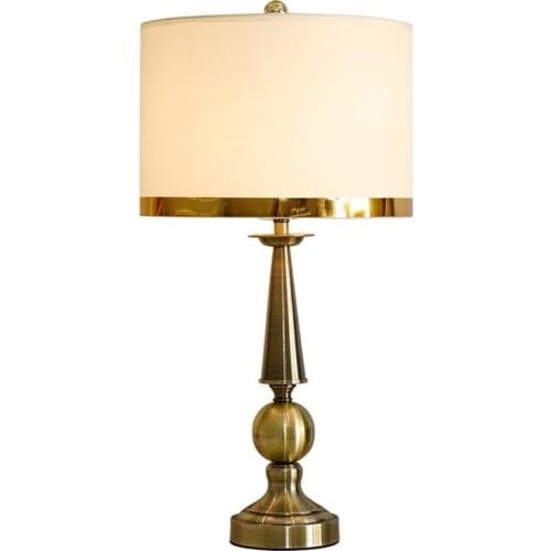 Luxury Nordic plated bronze iron table lamps bedroom bedside lamp modern living room study office desk lights decor lighting