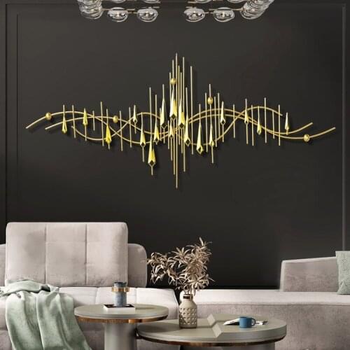 Light Luxury Living Room Sofa Background Wall Metal Pendant Bedroom Wall Decoration Wrought Iron Wall Hanging Mural