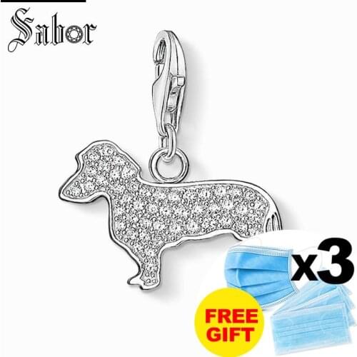 Thomas Puppy Dog Dachshund Charm, Cute Gift Silver color plated Fit Bracelet, gifts Jewelry For Men & Women charms