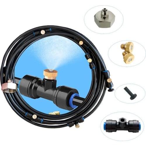Misting System 26FT (8M) Line Brass Adapter(3/4") Outdoor Mister For Patio Garden Greenhouse Trampoline for Waterpark