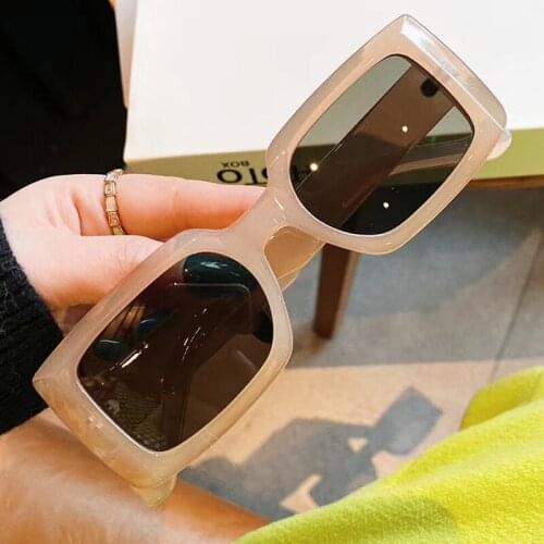 Vintage Small Square Brown Pink Gradient Sunglasses For Women Fashion Brand Sun Glasses Female Sexy Shades Men Hip Hop Eyewear