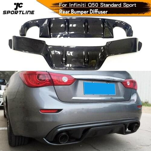 Carbon Fiber Rear Bumper Diffuser Spoiler For Infiniti Q50 Q50S Sedan Standard Sport 2014 - 2017 Rear Diffuser Bumper Lip Spoile