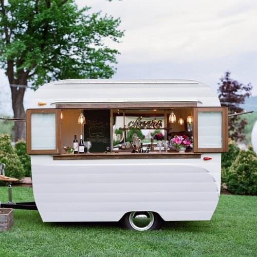 Retro Food Truck Mobile Flowers Beer Wine Bar Juice Ice Cream Catering Trailer