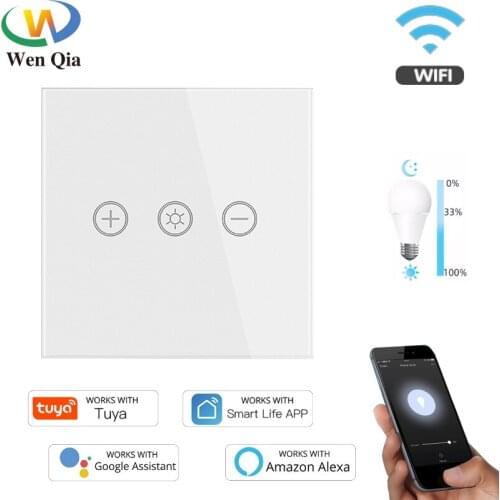 Wifi Tuya Smart Light Dimmer Touch Switch Eu Smart Life App Wall Switch with Timer Voice Remote Control with Alexa Google Home