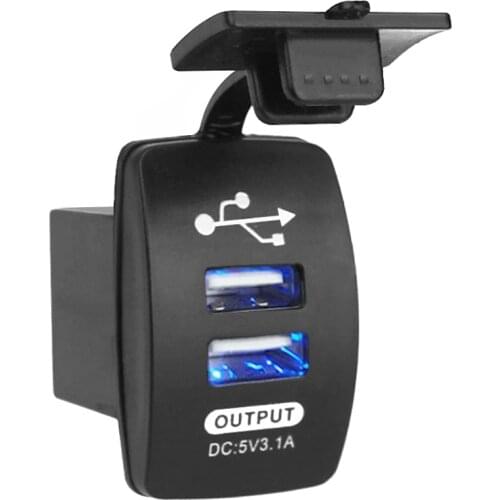 Waterproof 12V 24V Mini Micro Dual USB Plug Car Motorcycle Cigarette Lighter Socket Car Charger 3.1A USB Charger DIY Charge