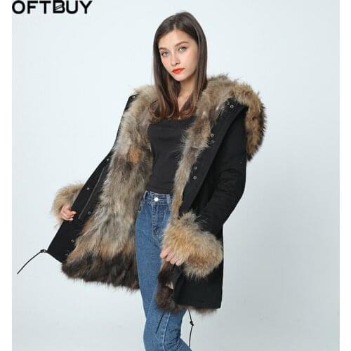 OFTBUY 2021new parkas winter jacket women winter coat women parka real fur coat natural big raccoon fur collar fox fur liner