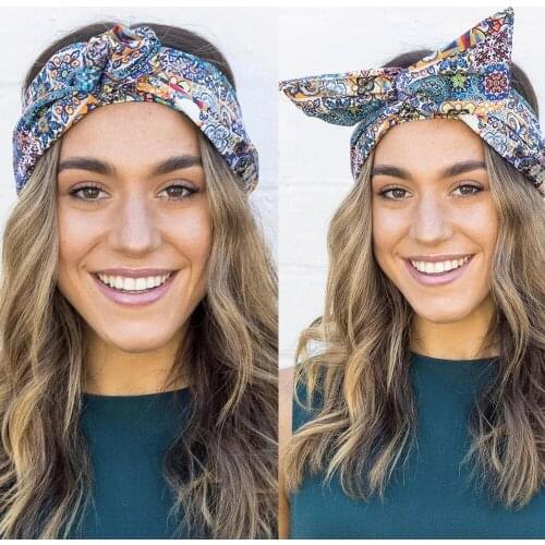 Girls and Womens Trendy Headbands for All Seasons 12 Kinds of Printed Pattern Cotton Headwrap Hair band Hair Accessory