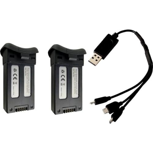 3.7V 1000mAh Lipo Battery + Charger for SJRC S20W T25 Four-axis Quadcopter Spare Parts RC Camera Drone Rechargeable Battery 3.7v