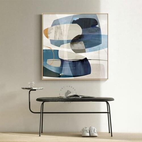 Abstract Blue Tone Canvas Posters Print Unique Decor Wall Art Pictures For Living Room Bedroom Studio Aisle Entrance Cafe