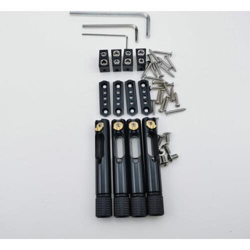 Single Headless Guitar Bass Bridge Headless Fanned Fret -Single Fixed Brass Fan Bridges for 4/5/ 6/ 7/8 /9 String Electric Bass