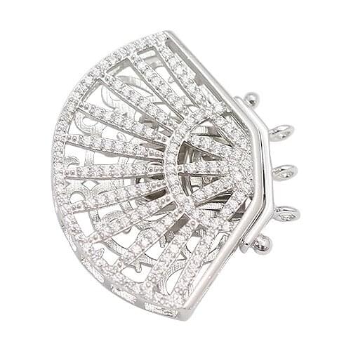 Beadsnice ID39212smt17 925 Sterling Silver CZ Shell Clasp Beautiful Lady Necklace Accessories DIY Wedding Gift