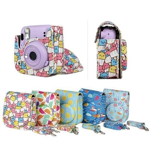 PU Leather Camera Case For Fujifilm Instax Mini 11 Instant Film Camera Bag Case Cover Shell Pouch With Shoulder Strap