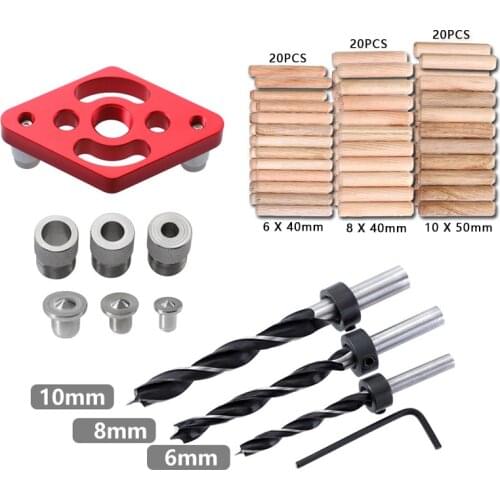 Woodworking Straight Hole Punching Locator Round Dowel Puncher Round Wooden Pin DIY Carpentry Pocket Hole Jig Hole Locator Drill