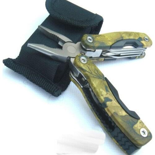 DHL/Fedex 100PCS Camping Essential Outdoor Universal Trumpet Camouflage Pliers Folded Pliers Multifunction Pliers