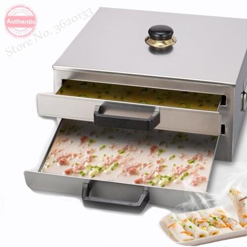 Home Stainless Steel Rice Noodle Roll Steamed Bun Steam Machine Vermicelli Roll Steaming Furnace Steamer 1/2 layer