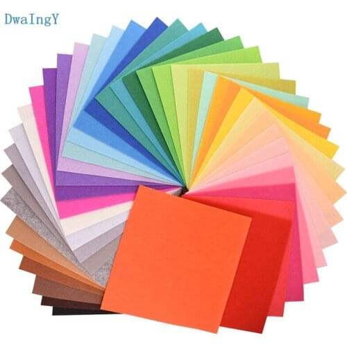 DwaIngY 1mm Thickness Nonwoven Felt Fabric Polyester Cloth of Home Decoration Bundle for Sewing Dolls & Crafts 40Pcs/lot 30x30cm
