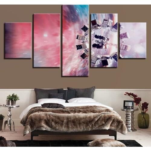 Modern Home Wall Art Decor Frame Modular Pictures 5 Pieces Interstellar Space Spaceship Landscape HD Printed Painting On Canvas