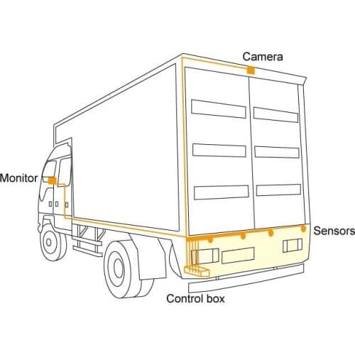 KC Car Reverse Parking Sensors Kit with Camera and Monitor backup sensor kits truck/forklift/van