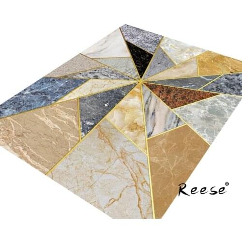 Reese Living Room Kitchen Area Rug Printed Anti Slip Carpets Classic Marble Geometry Pattern Decor Washable Unfading Lint Free