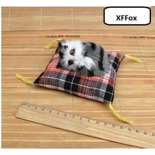 Mini real life gray cat model plastic&furs cute round eyes cat doll gift about 10cm xf1186