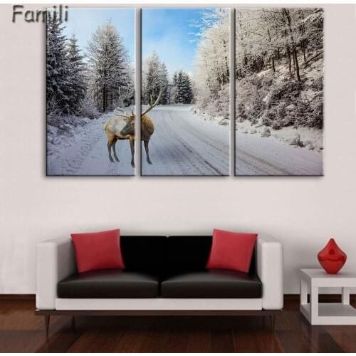 Canvas Wall Art Poster Home Decor Living Room 3 Pieces European Sunset Highway Cityscape Paintings HD Prints Pictures Framework