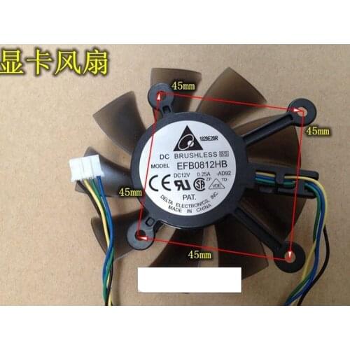New Original EFB0812HB 12V 0.25A 3wire graphics card cooling fan for ASUS 8600 9800g 9600 GTS450 260