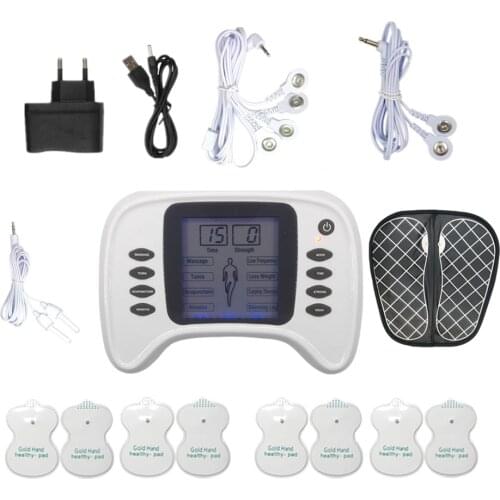 2019 New 3 in 1 Russian/English Electrical Muscle Stimulator Body Relax Muscle Massager+Therapy Slipper +Treatment of rhinitis